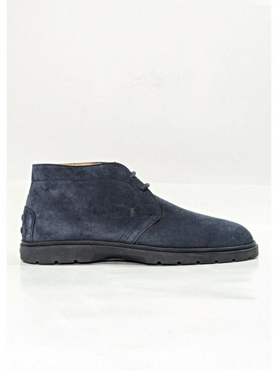 Tod\'s Men’s Blue Suede Desert Round Toe Ankle Boots Size 8.5 (MSRP $775) main image 4